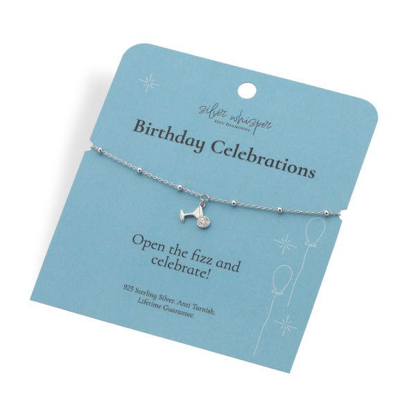Hot Diamonds Silver Whisper Birthday Celebrations Bracelet