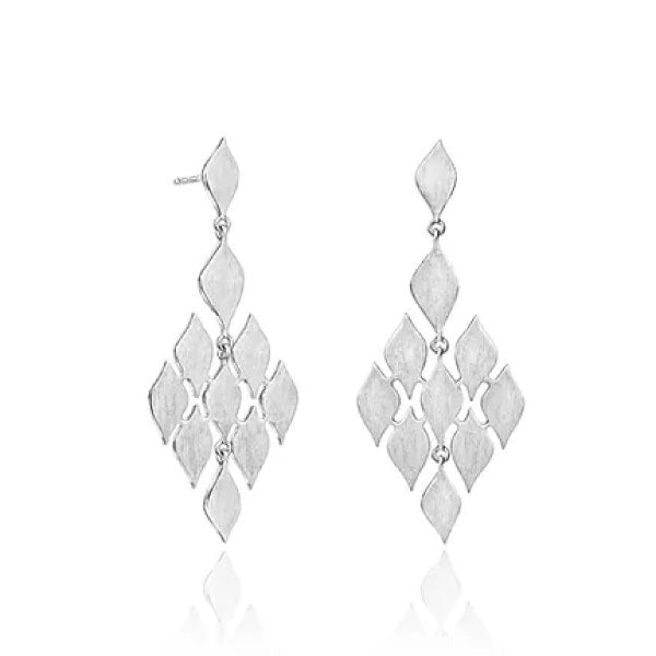 Lustre & Love Thalia Novo Drop Earrings in Sterling Silver Satin Finish