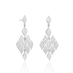 Lustre & Love Thalia Novo Drop Earrings in Sterling Silver Satin Finish