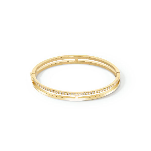 Coeur de Lion Gold Clear Crystal Bangle