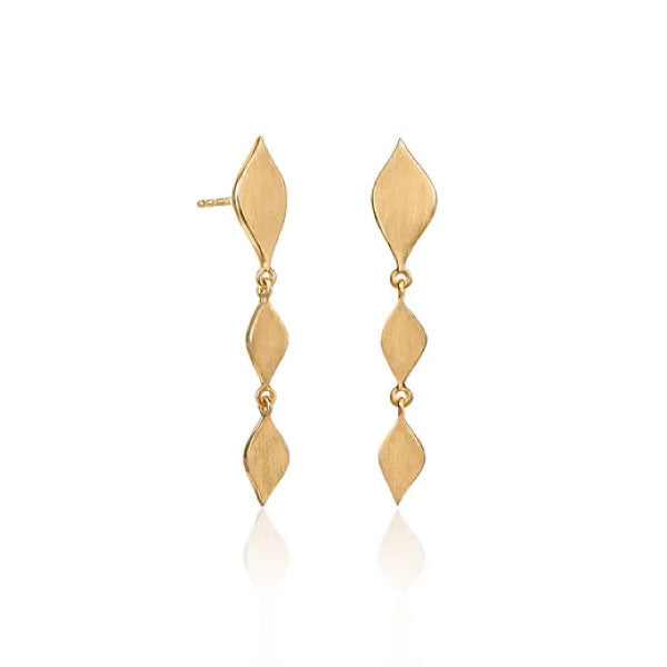 Lustre & Love Thalia Triple Drop Earrings in Gold Vermeil Satin Finish