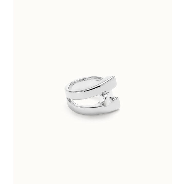 Silver Cross Link Ring