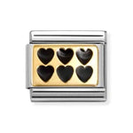 Nomination Classic Black Hearts Charm