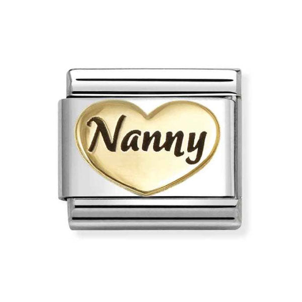 18k Gold with Enamel Nanny Heart Link