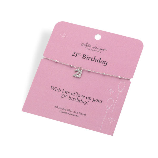 Hot Diamonds Silver Whisper 21st Birthday Bracelet