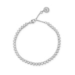 24Kae Silver Heart CZ Tennis Bracelet