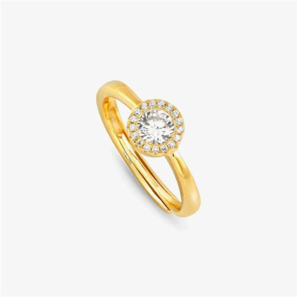 Nomination Seidivina Gold CZ Round Cluster Adjustable Ring
