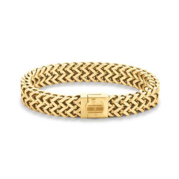 Tommy Hilfiger Mens Casual Braided Bracelet Gold