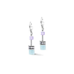 Coeur de Lion Iconic Aqua Lilac Cube Earrings