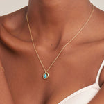 Ania Haie Gold Turquoise Wave Circle Pendant Necklace