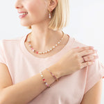 Coeur de Lion Timeless Gold Pink Crystal Hoops