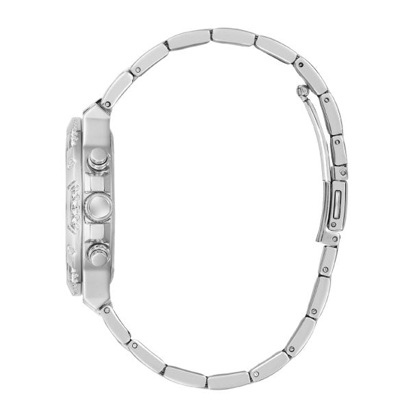 Harlow Silver Watch with Ombre Pink Glitter Face