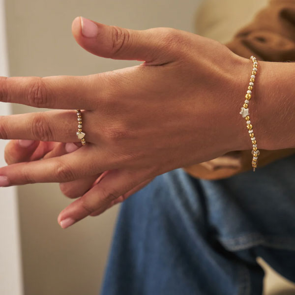 Gold & Silver Inset Heart Ring