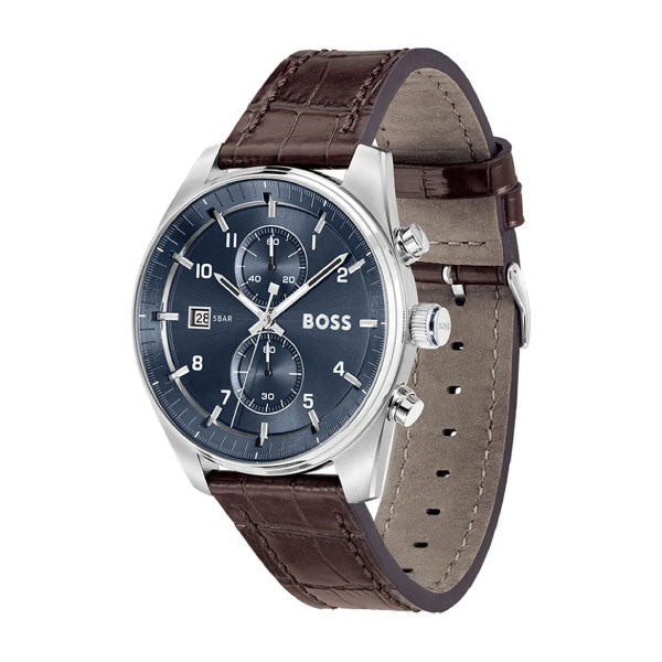 Hugo Boss Skytraveller Leather Watch