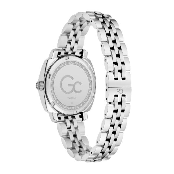 Flair Coussin Ladies Silver Watch with Purple Dial