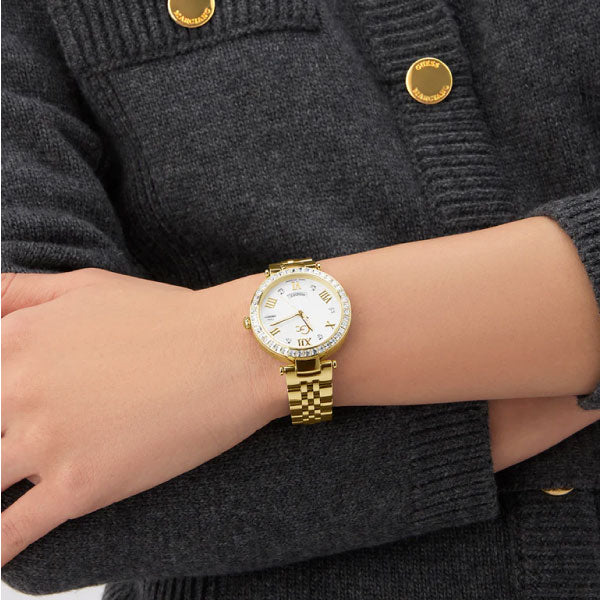 Flair Crystal Ladies Gold Watch