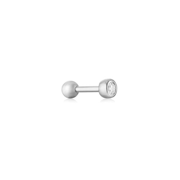 Ania Haie Silver Sparkle Bezel Barbell Earring