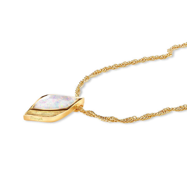 Lustre & Love Limited Edition Strength Opal Pendant Necklace in Gold Vermeil