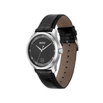 Hugo Boss Principle Black Leather Strap Watch