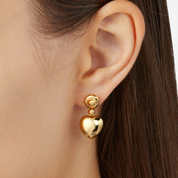 Chiara Ferragni Bold Heart Gold Earrings