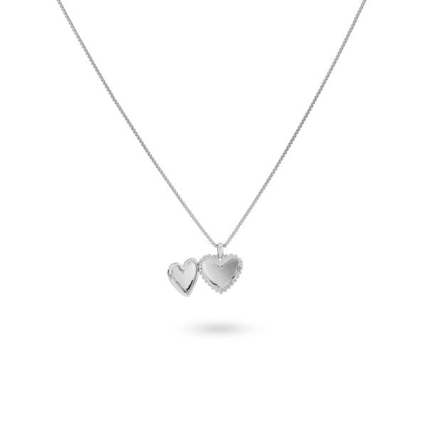 24Kae Medaillon in heart shape necklace silver