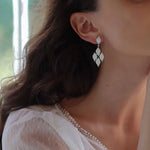 Lustre & Love Thalia Quatro Drop Earrings in Sterling Silver Satin Finish