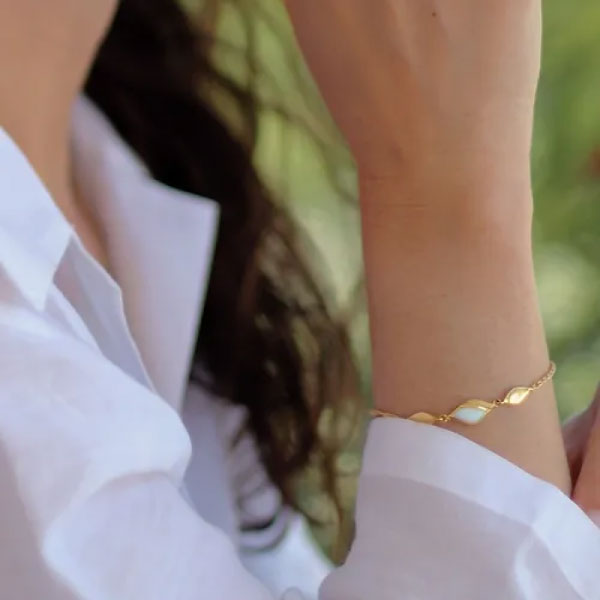 Lustre & Love Clarity Opal Bracelet in Gold Vermeil