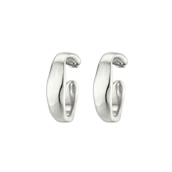 Silver Open Your Mind Hoop Earrings