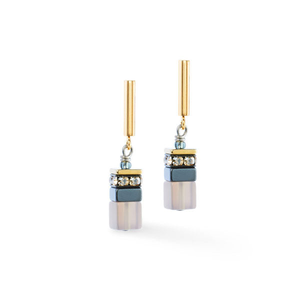 GeoCUBE® Precious Motion Gold Earrings Stone Whisper