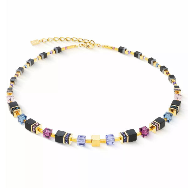 GeoCUBE® Precious Classic Gold Necklace Blue Moon