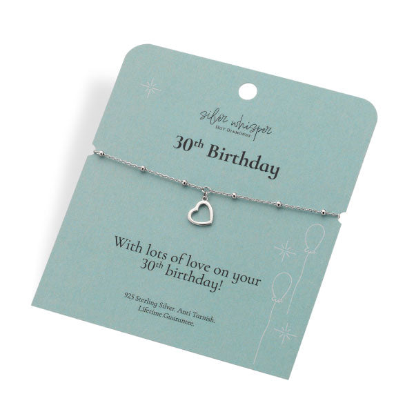 Hot Diamonds Silver Whisper 30th Birthday Bracelet