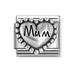 Nomination Classic Silvershine Beaded Heart Mum Charm