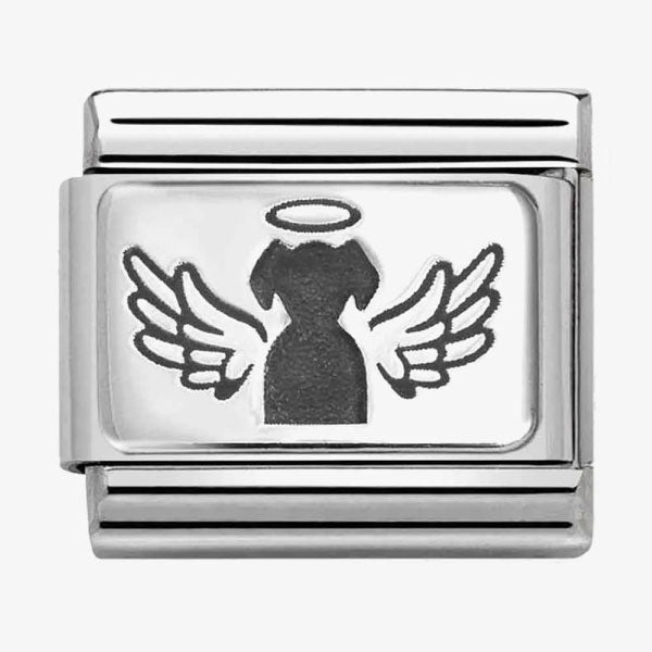 Composable Classic PLATES (IC) steel and 925 sterling silver Angel dog