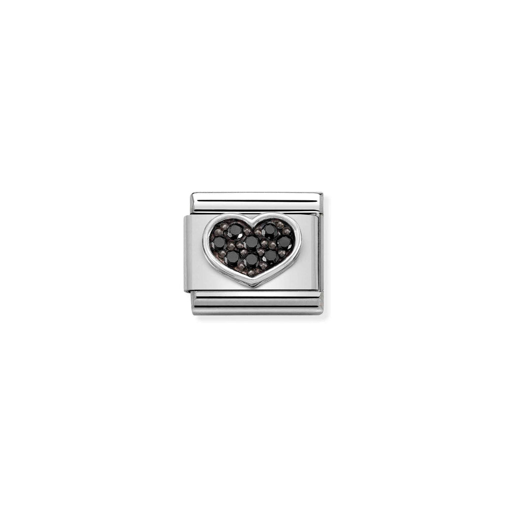 Composable CL SYMBOLS OX steel, Cz and 925 sterling silver Black Heart