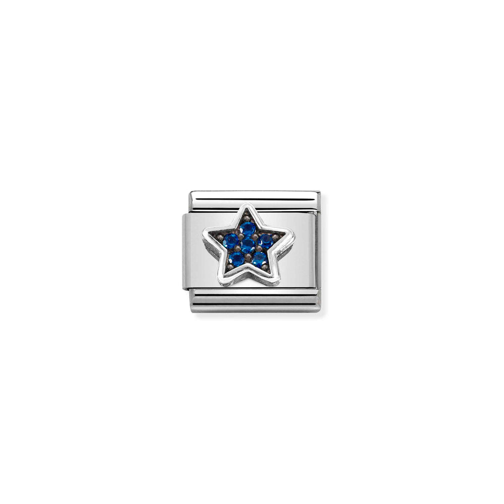 Composable CL SYMBOLS OX steel, Cz and 925 sterling silver BLUE star