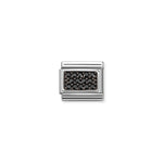 Composable CL PAVE OS in steel and Cubic zirconia and 925 sterling silver Black CZ