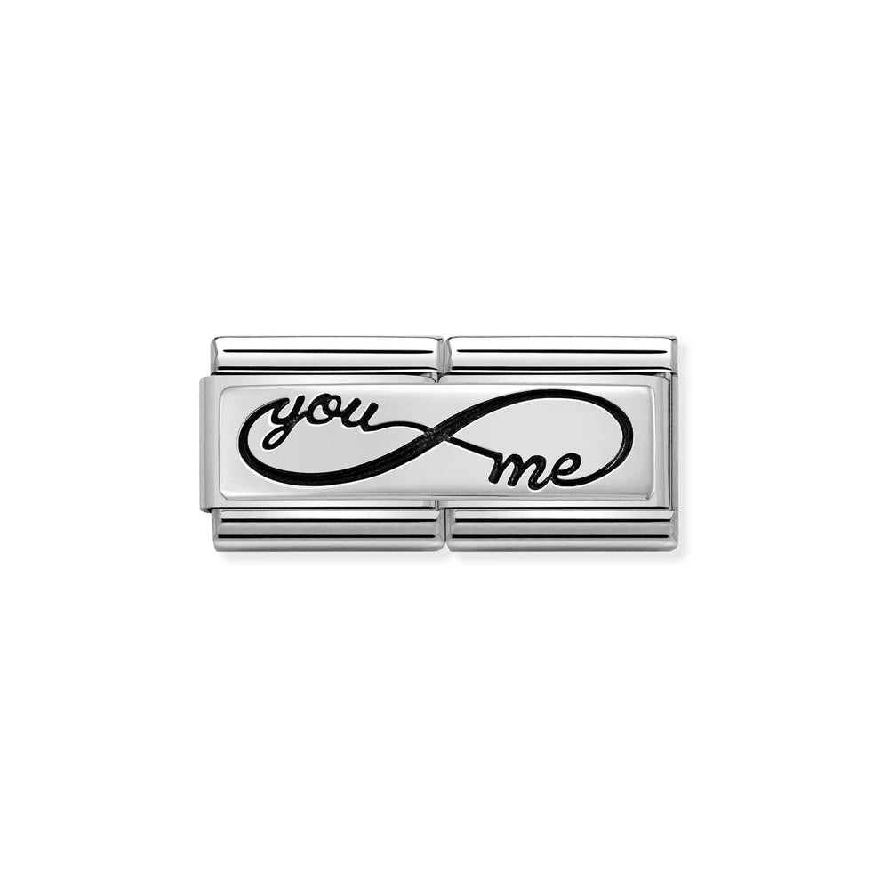 Composable Classic DOUBLE ENGRAVED steel and 925 sterling silver CUSTOM You INFINITE Me