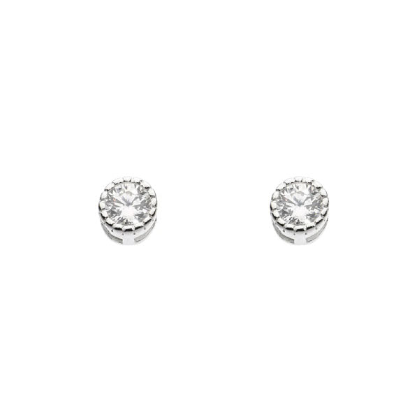 Silver Vintage Style Cubic Zirconia Stud Earrings