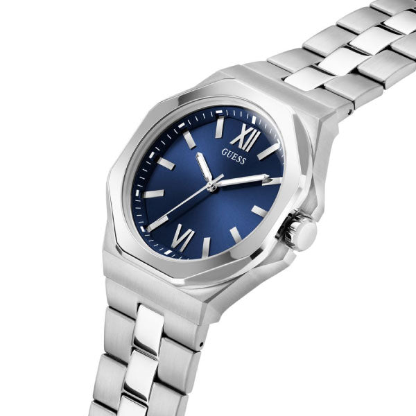 Emperor Silver Watch with Blue Face