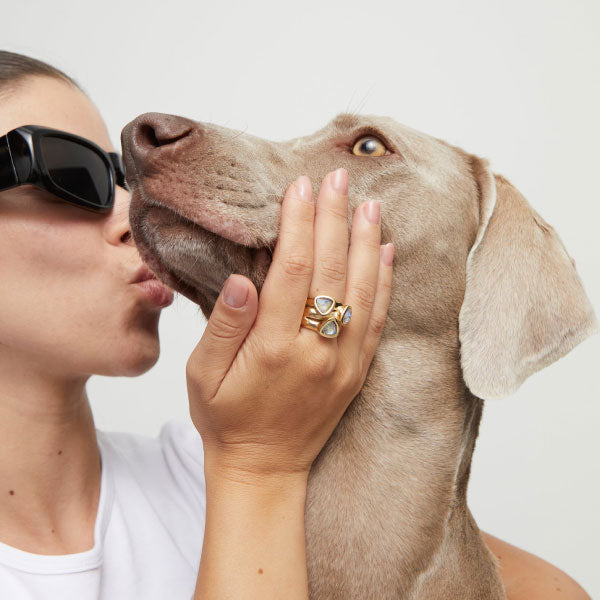 Gold Plated Ring with Three Crystals