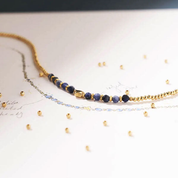 Chlobo Midnight Star Sodalite Necklace Gold