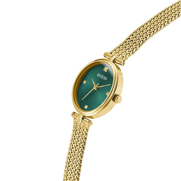 Ruby Gold Watch with Green Face