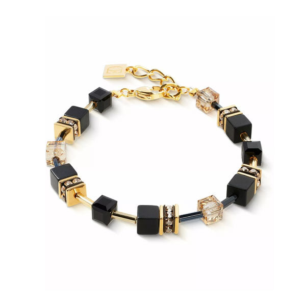 GeoCUBE® Gold Bracelet Onyx Black