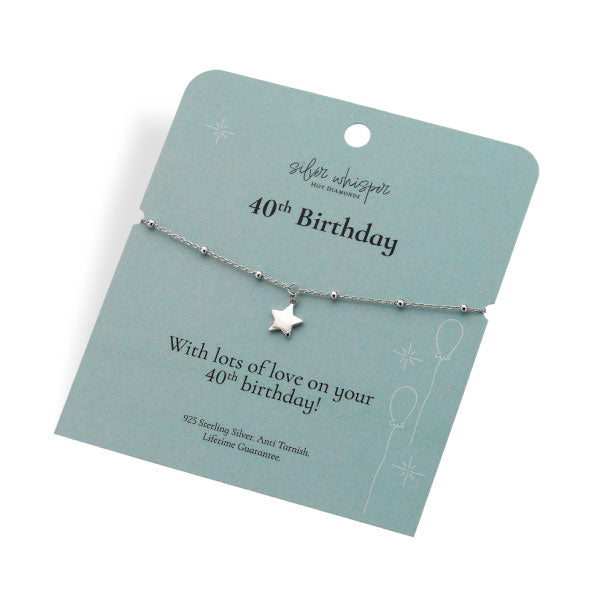Hot Diamonds Silver Whisper 40th Birthday Bracelet