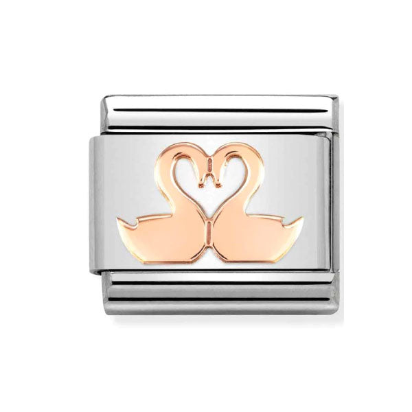 Composable Classic SYMBOLS steel and 9k rose gold Swans