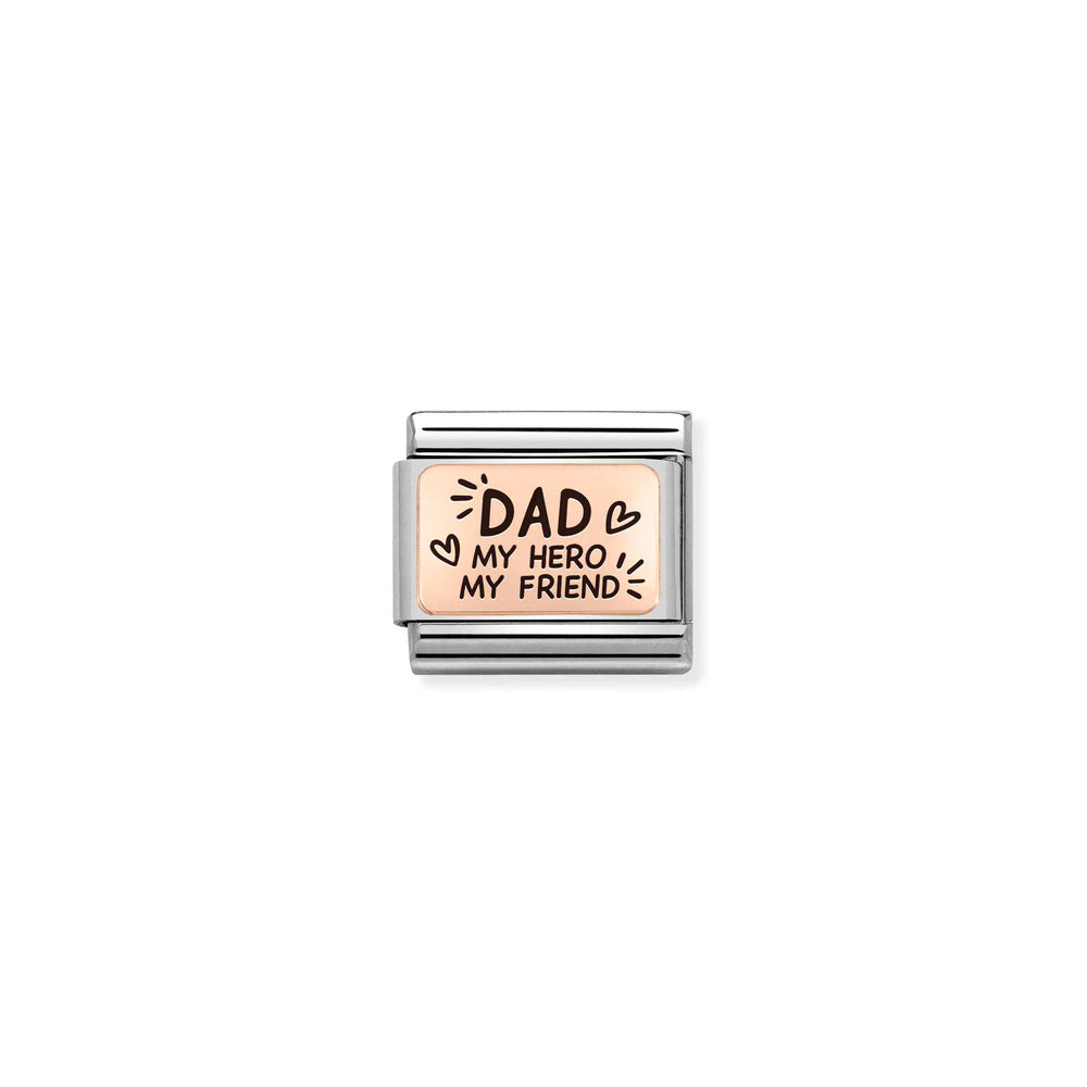 Composable Classic PLATES (IC) steel and 9k rose gold Dad my hero my friend