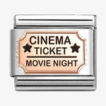 Nomination Classic Rose Gold Cinema Ticket Movie Night Charm