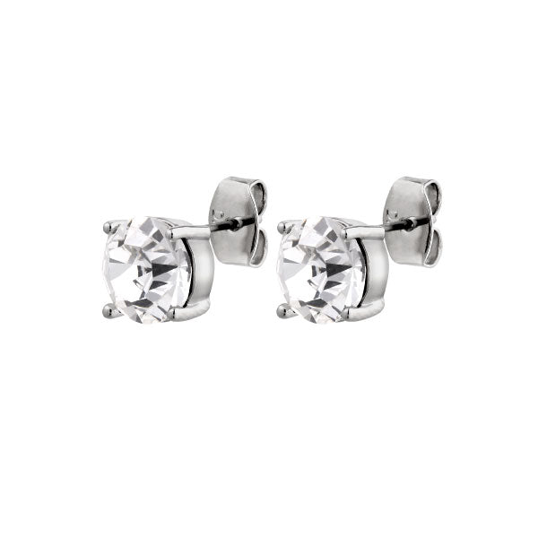 Daze Silver Earrings Clear Crystal