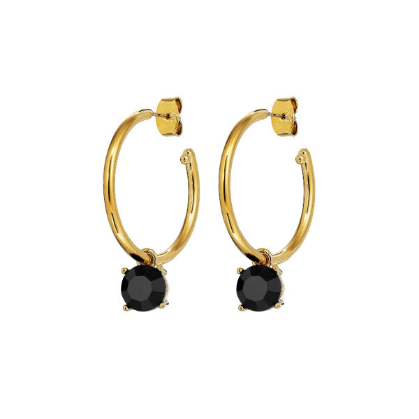 Diega Gold Earrings Black