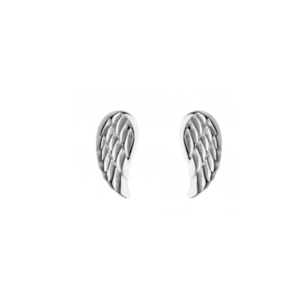 Silver Dainty Angel Wing Stud Earrings